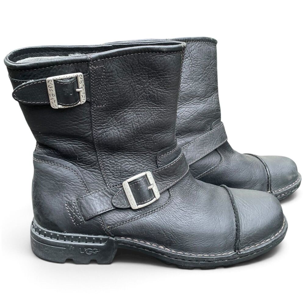 UGG Australia Rockville II Black Leather Men's Boots 3040 BLK US 11 M Shearling